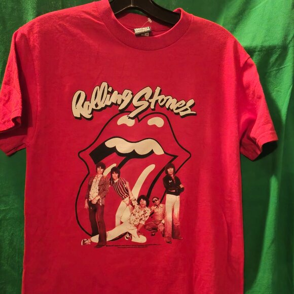 Vintage Impact Unisex Rolling Stones Crew Neck Red T-Shirt...